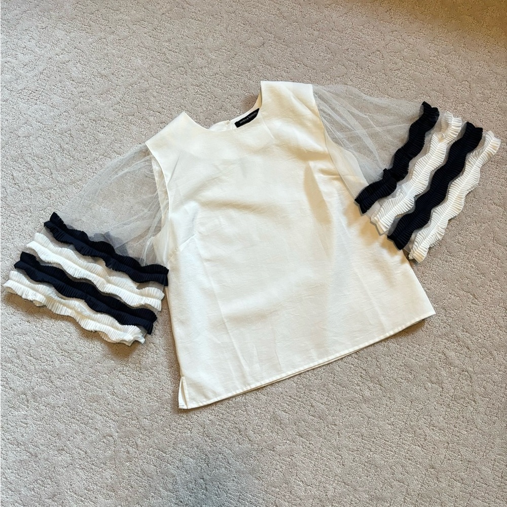 Jealous Tomato Embellished Sleeve Top Small